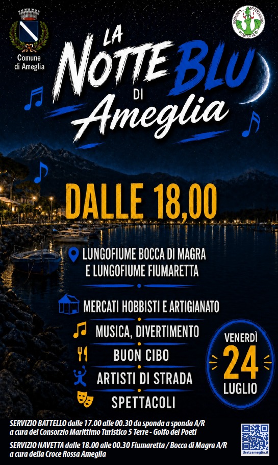 Notte Blu di Ameglia 2026, venerdì 24 luglio 1 Notte Blu di Ameglia