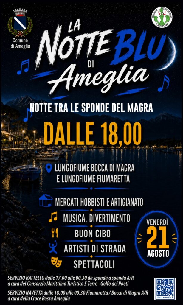 Seconda Notte Blu di Ameglia 2026, venerdì 21 agosto 2 seconda notte blu